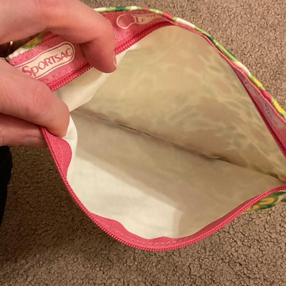 LeSportsac Pink, Yellow & Green Floral Zip Pouch - Picture 4 of 4